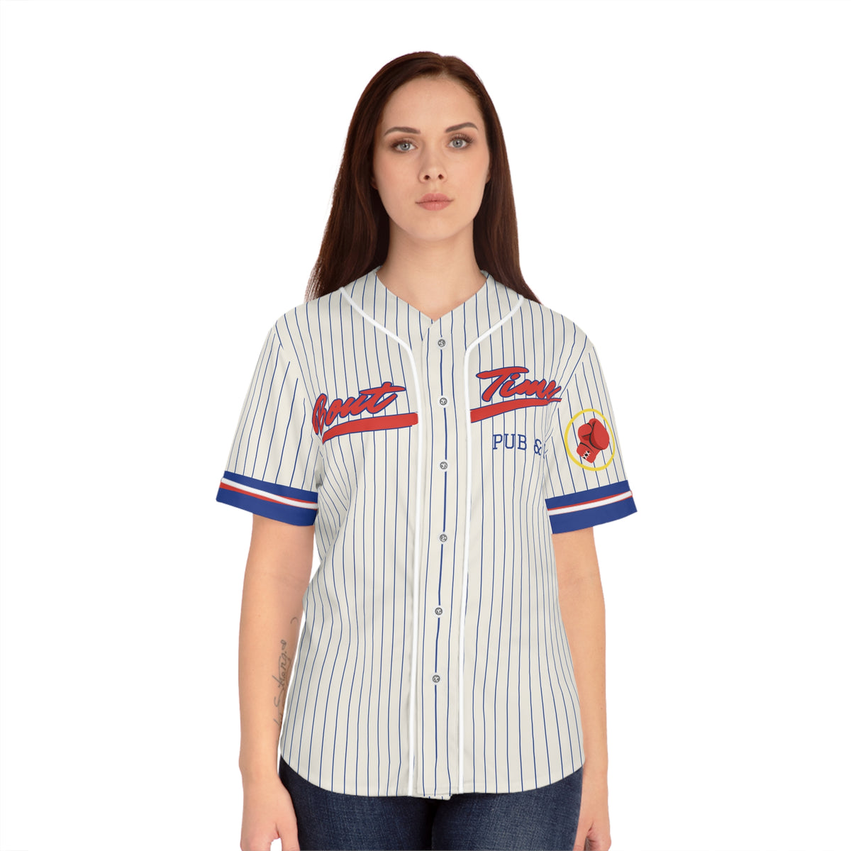 Women's Pinstripe Baseball Jersey
